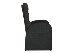 Hot vidaxl Cadeiras de jardim reclináveis 2pcs c/ almofadões vime PE Preto