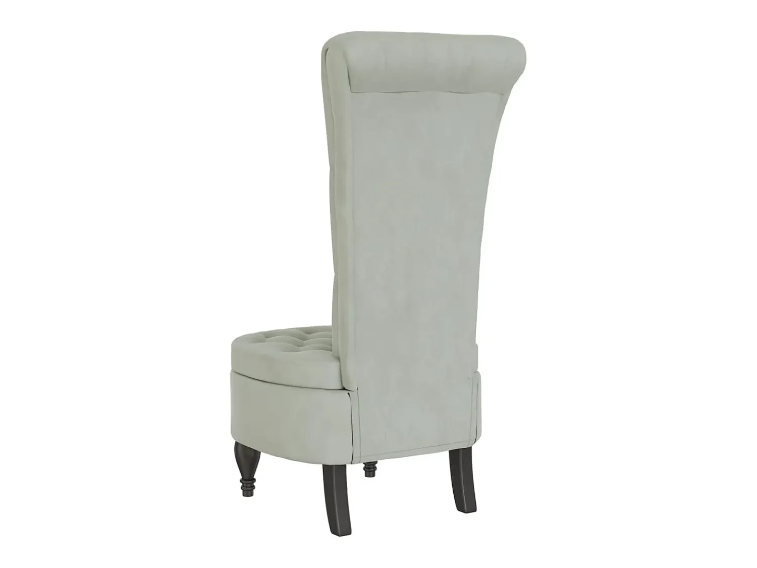 Poltrona|vidaxl Cadeirão c/ encosto alto veludo cinzento-claro design de botões Cinzento claro
