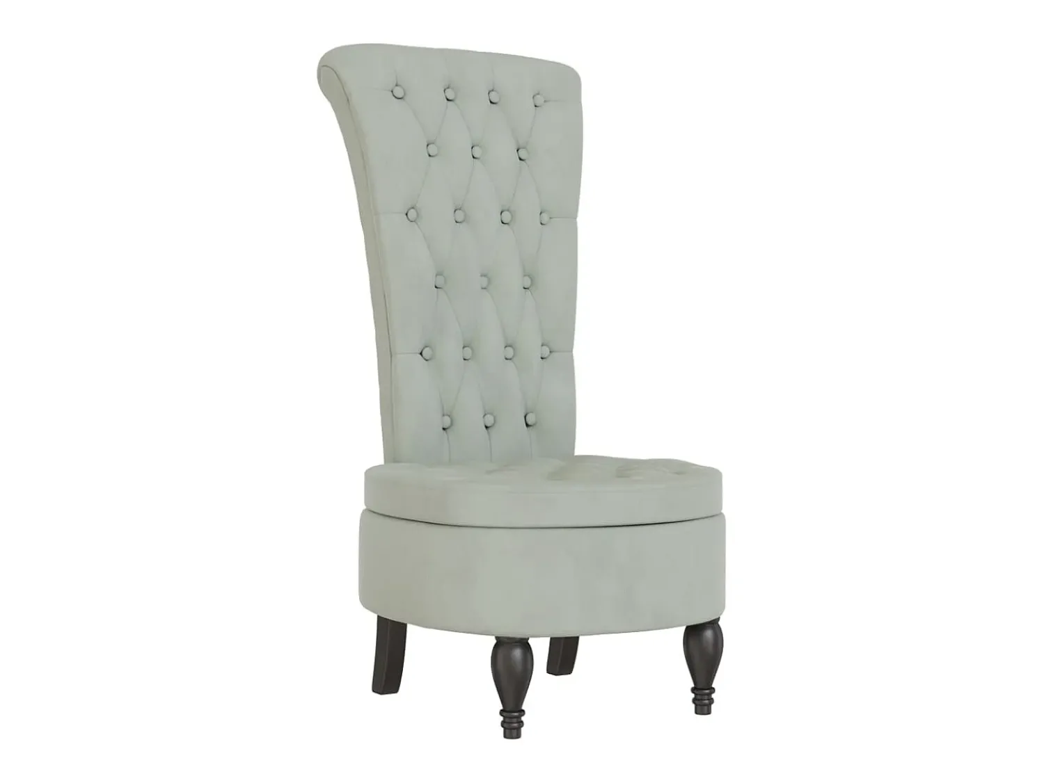 Poltrona|vidaxl Cadeirão c/ encosto alto veludo cinzento-claro design de botões Cinzento claro