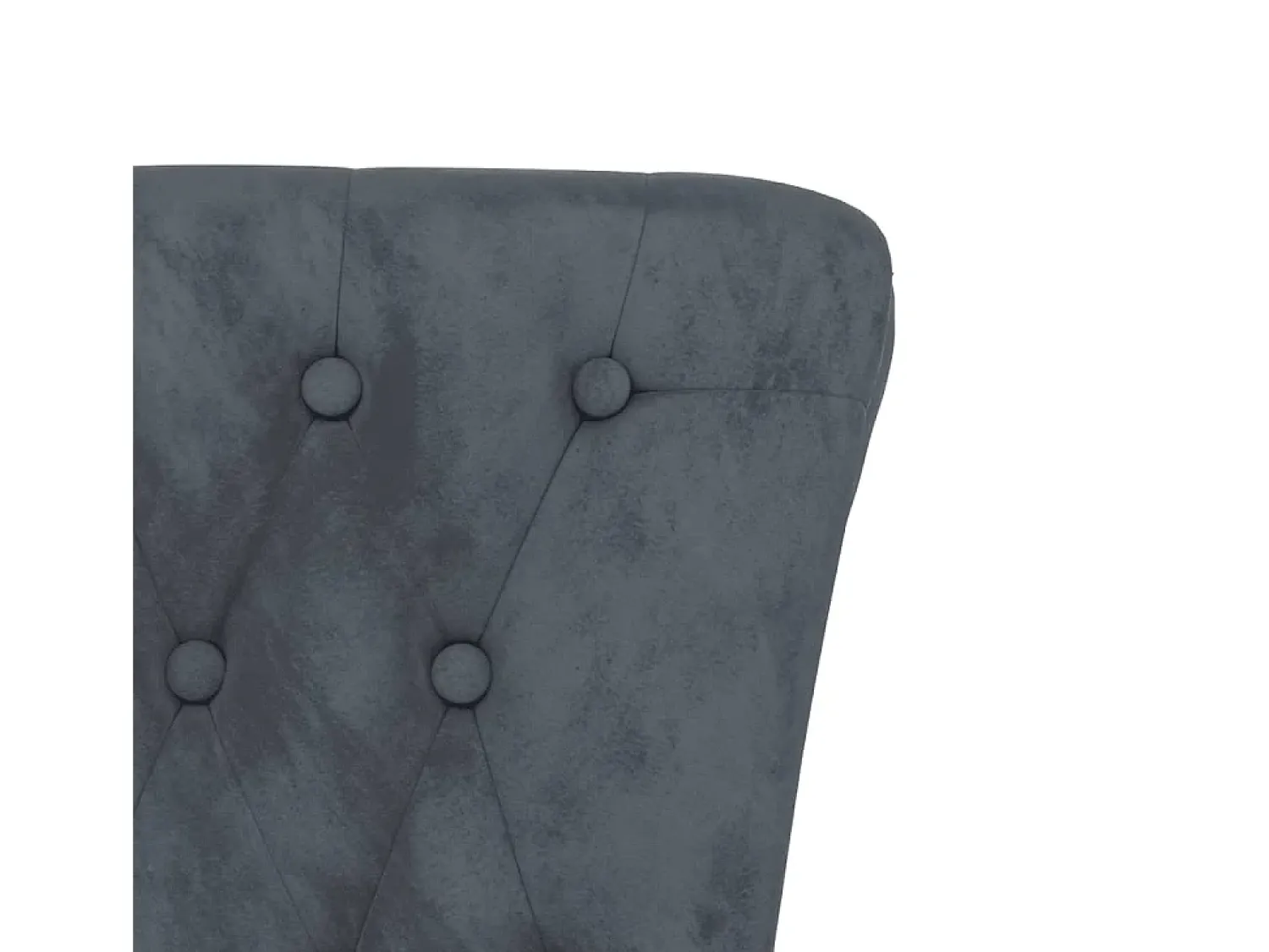Poltrona*vidaxl Cadeirão c/ encosto alto veludo -escuro design botões Cinzento