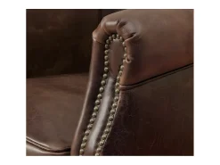Poltrona|Vente-unique Cadeirão club em couro envelhecido Castanho - ENGUERRAND Castanho chocolate