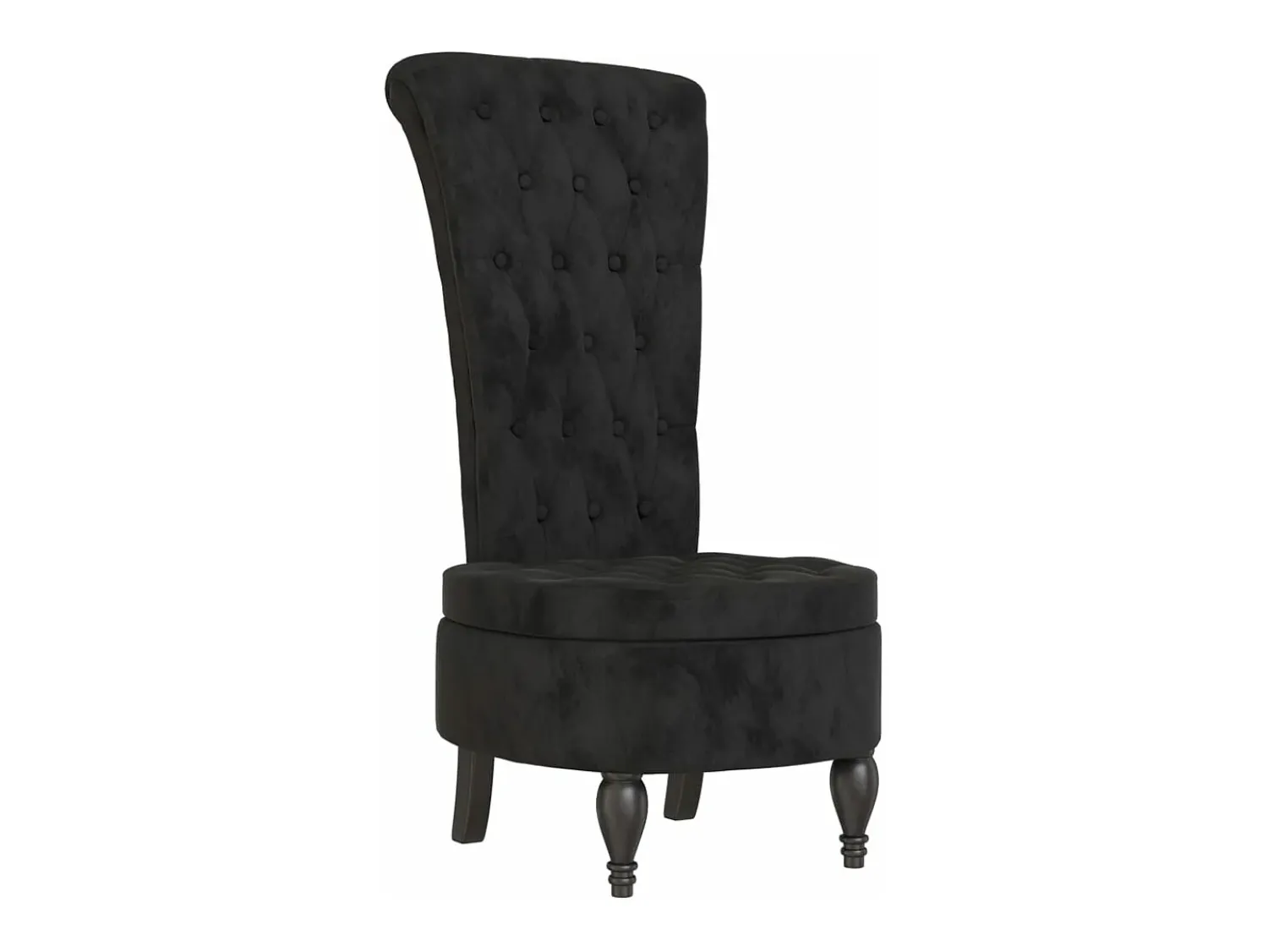 Outlet vidaxl Cadeirão com encosto alto veludo design de botões Preto