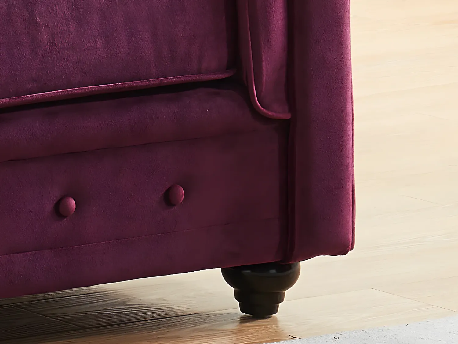 New Vente-unique Cadeirão conforto de veludo roxo CHESTERFIELD -Preço baixo Bordeaux