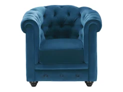 Clearance Vente-unique Cadeirão conforto em veludo - CHESTERFIELD Azul esverdeado