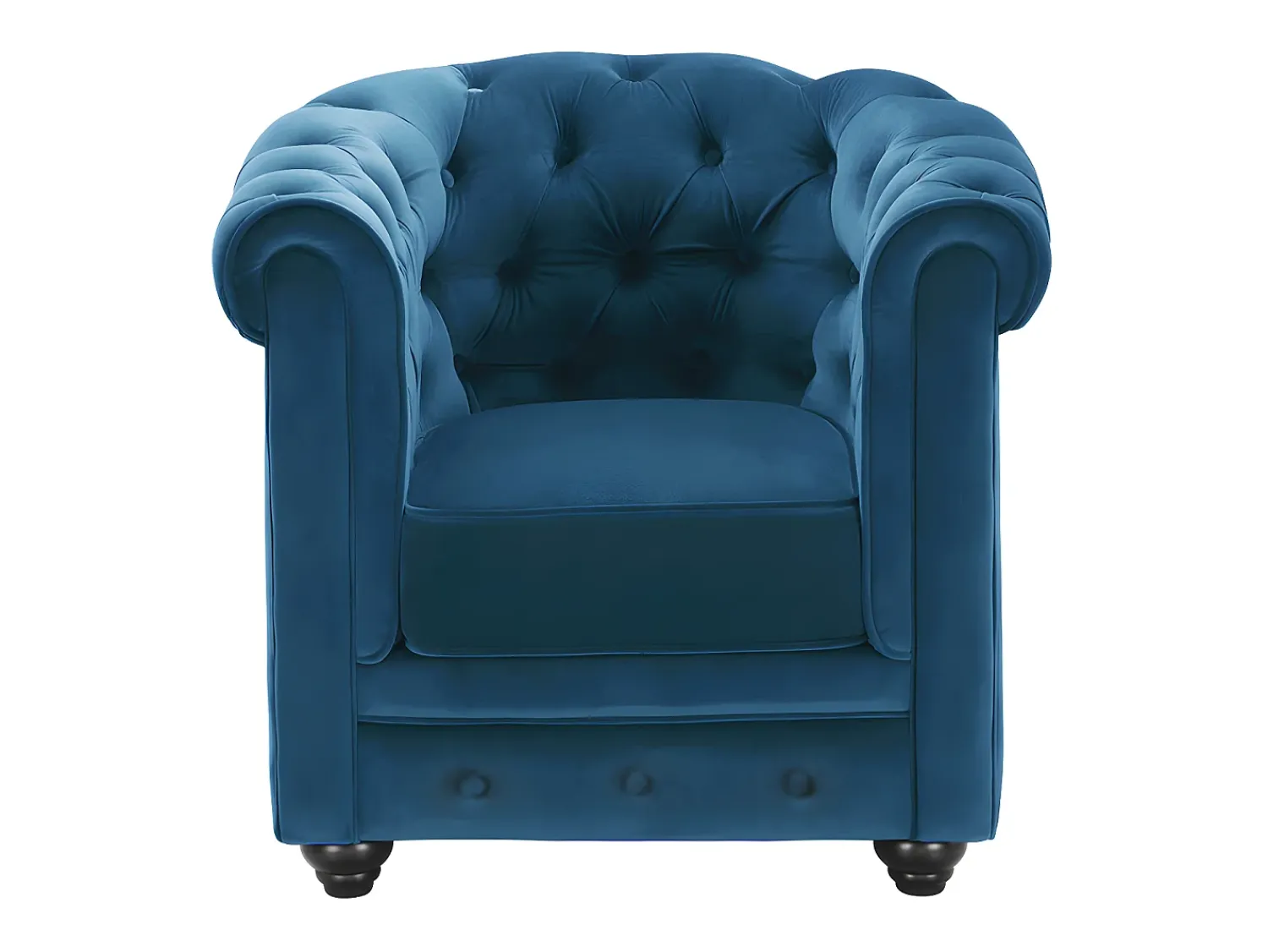 Clearance Vente-unique Cadeirão conforto em veludo - CHESTERFIELD Azul esverdeado
