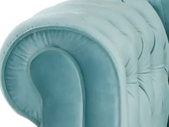 Poltrona|Vente-unique Cadeirão conforto em veludo azul pastel - CHESTERFIELD Azul claro