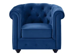 Poltrona*Vente-unique Cadeirão conforto em veludo azul real - CHESTERFIELD Azul escuro