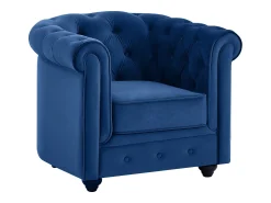 Poltrona*Vente-unique Cadeirão conforto em veludo azul real - CHESTERFIELD Azul escuro