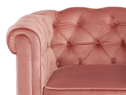 Poltrona|Vente-unique Cadeirão conforto em veludo roa pastel - CHESTERFIELD Rosa claro