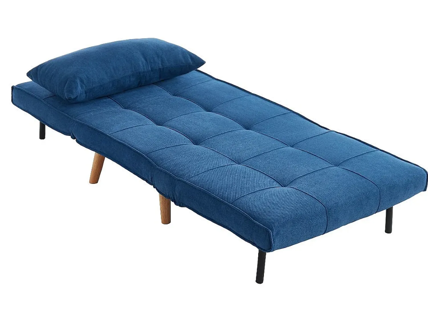 Outlet Vente-unique Cadeirão convertível com pés de madeira em tecido - CHILA Azul