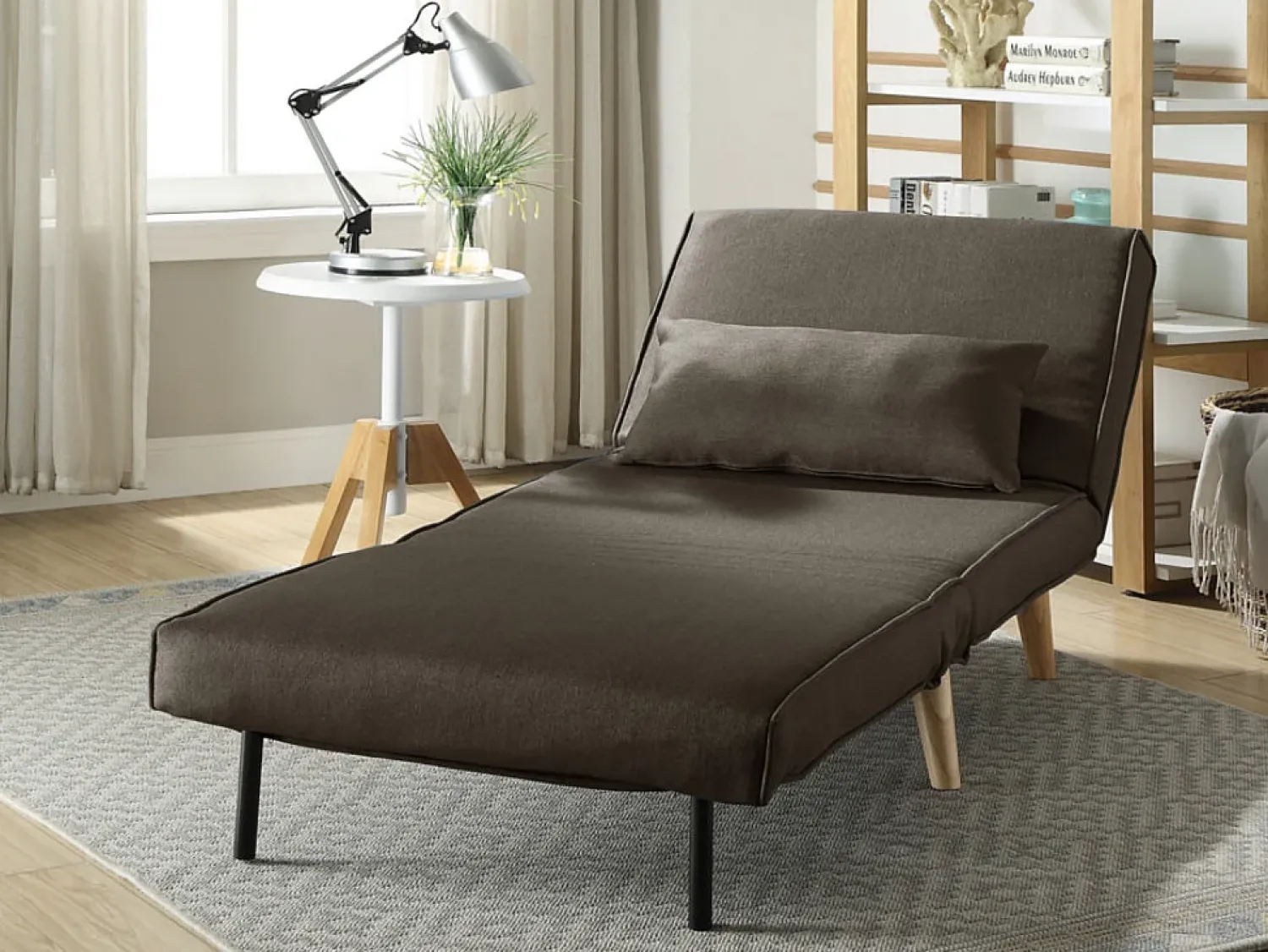 Discount Vente-unique Cadeirão convertível em tecido - POSIO Taupe