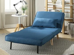 Poltrona*Vente-unique Cadeirão convertível em tecido - POSIO Azul