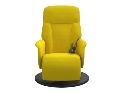 Online Cadeirão de massagens reclinável com apoio de pés veludo SHL342057 Amarelo