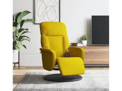 Online Cadeirão de massagens reclinável com apoio de pés veludo SHL342057 Amarelo