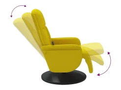 Online Cadeirão de massagens reclinável com apoio de pés veludo SHL342057 Amarelo