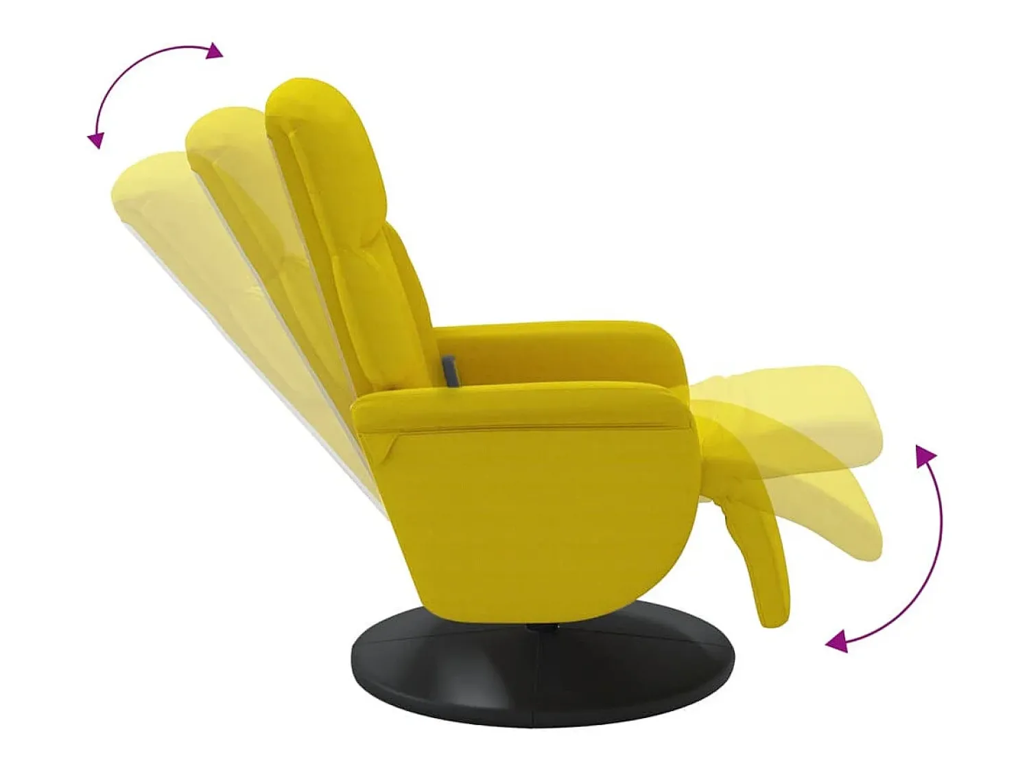 Online Cadeirão de massagens reclinável com apoio de pés veludo SHL342057 Amarelo