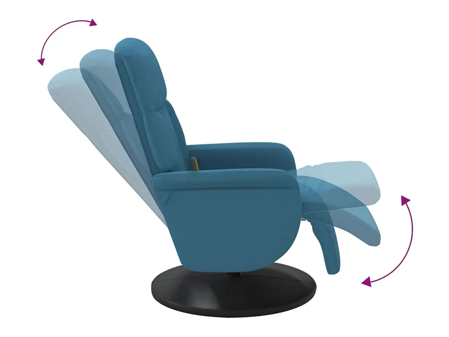 Cadeirão de massagens reclinável com apoio de pés veludo SHL605327^ Poltrona