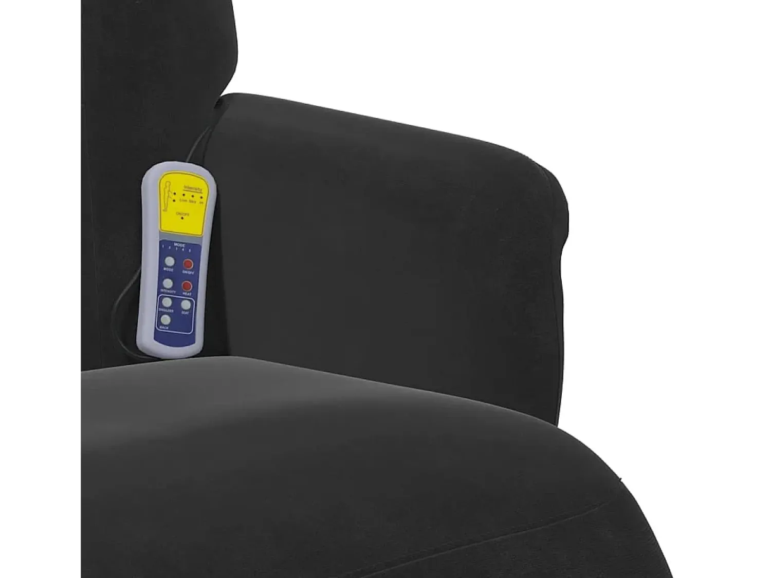 Cadeirão de massagens reclinável com apoio de pés veludo SHL40663 Preto