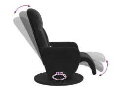 Cadeirão de massagens reclinável com apoio de pés veludo SHL40663 Preto