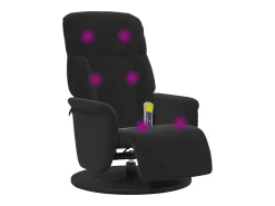 Cadeirão de massagens reclinável com apoio de pés veludo SHL40663 Preto