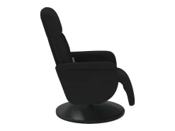 Cadeirão de massagens reclinável com apoio de pés veludo SHL40663 Preto