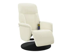 Poltrona| Cadeirão de massagens reclinável com apoio de pés veludo SHL511466 Creme