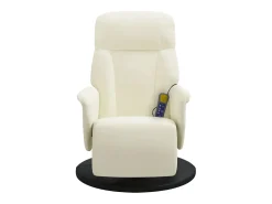 Poltrona| Cadeirão de massagens reclinável com apoio de pés veludo SHL511466 Creme