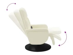 Poltrona| Cadeirão de massagens reclinável com apoio de pés veludo SHL511466 Creme