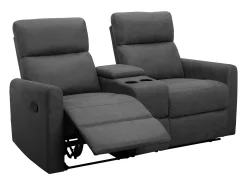 Clearance Loft24 Cadeirão duplo reclinável Daoulas Denim antracite Cinzento
