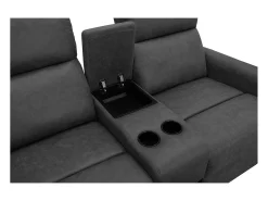 Clearance Loft24 Cadeirão duplo reclinável Daoulas Denim antracite Cinzento