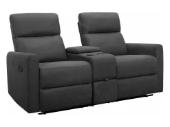 Clearance Loft24 Cadeirão duplo reclinável Daoulas Denim antracite Cinzento