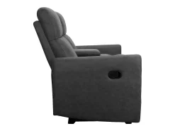 Clearance Loft24 Cadeirão duplo reclinável Daoulas Denim antracite Cinzento