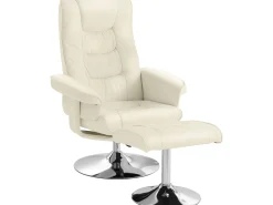 Poltrona|Loft24 Cadeirão e banco reclináveis Springfield Creme Branco