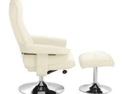 Poltrona|Loft24 Cadeirão e banco reclináveis Springfield Creme Branco