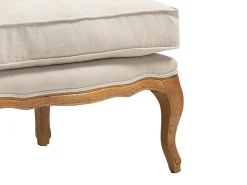 Poltrona*Vente-unique Cadeirão em tecido 100% linho - MAHAUX Bege