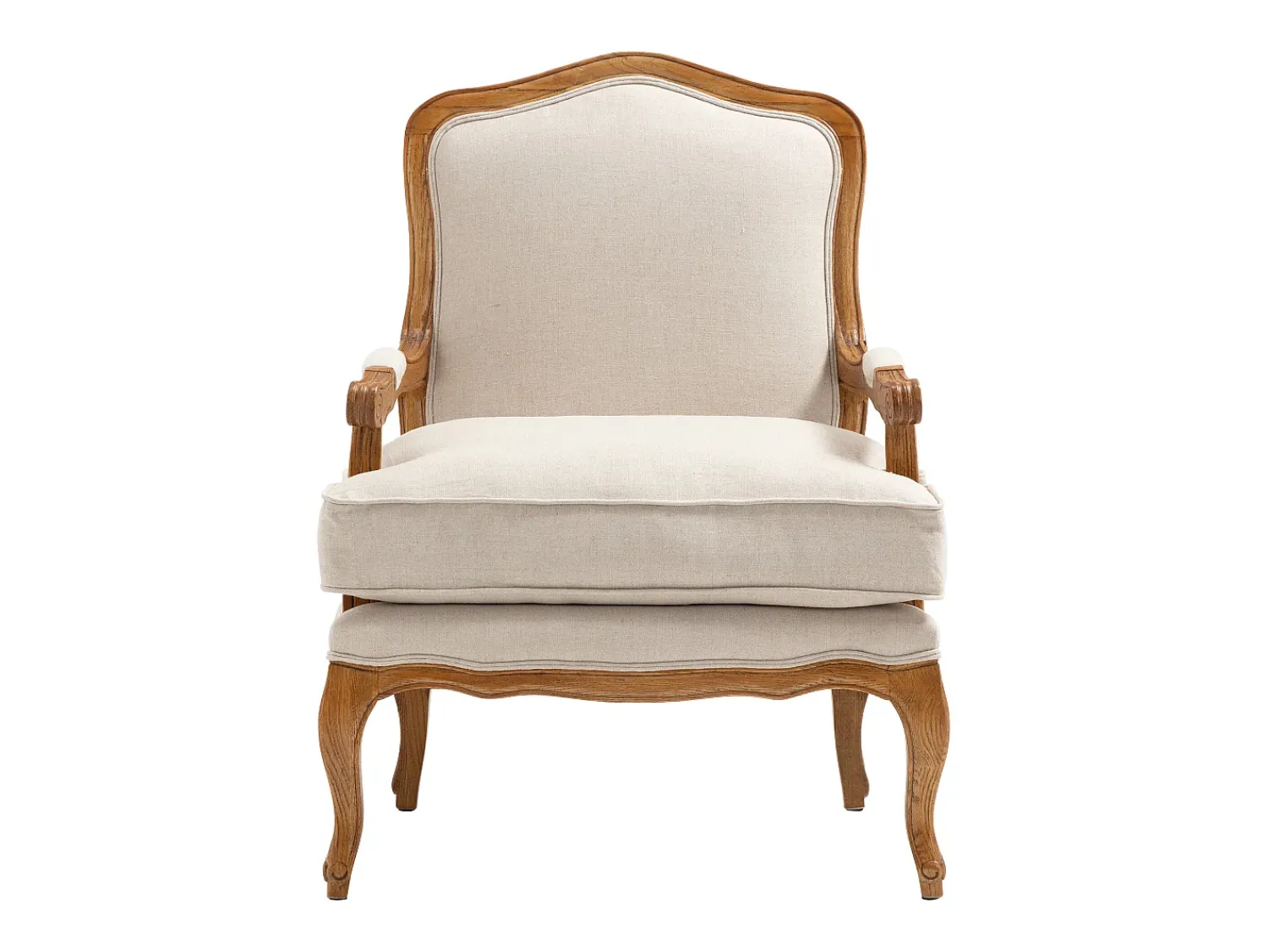 Poltrona*Vente-unique Cadeirão em tecido 100% linho - MAHAUX Bege