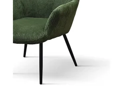 Poltrona* Cadeirão em tecido com efeito de veludo e pernas em metal antracite - MEGEVE Verde