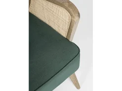 Poltrona* Cadeirão em tecido com efeito de veludo , pernas e apoios de braços em madeira - VIRNA Verde