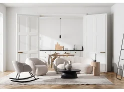 Poltrona* Cadeirão em tecido efeito bouclé natural - TECLA Bege