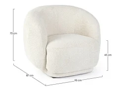 Poltrona* Cadeirão em tecido efeito bouclé natural - TECLA Bege