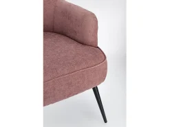 Cadeirão em tecido escuro com pernas em aço pintado de preto - ERNESTINE^ Poltrona