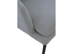 New Cadeirão estofado em cinzento pérola com almofada e pernas em metal preto Multicor