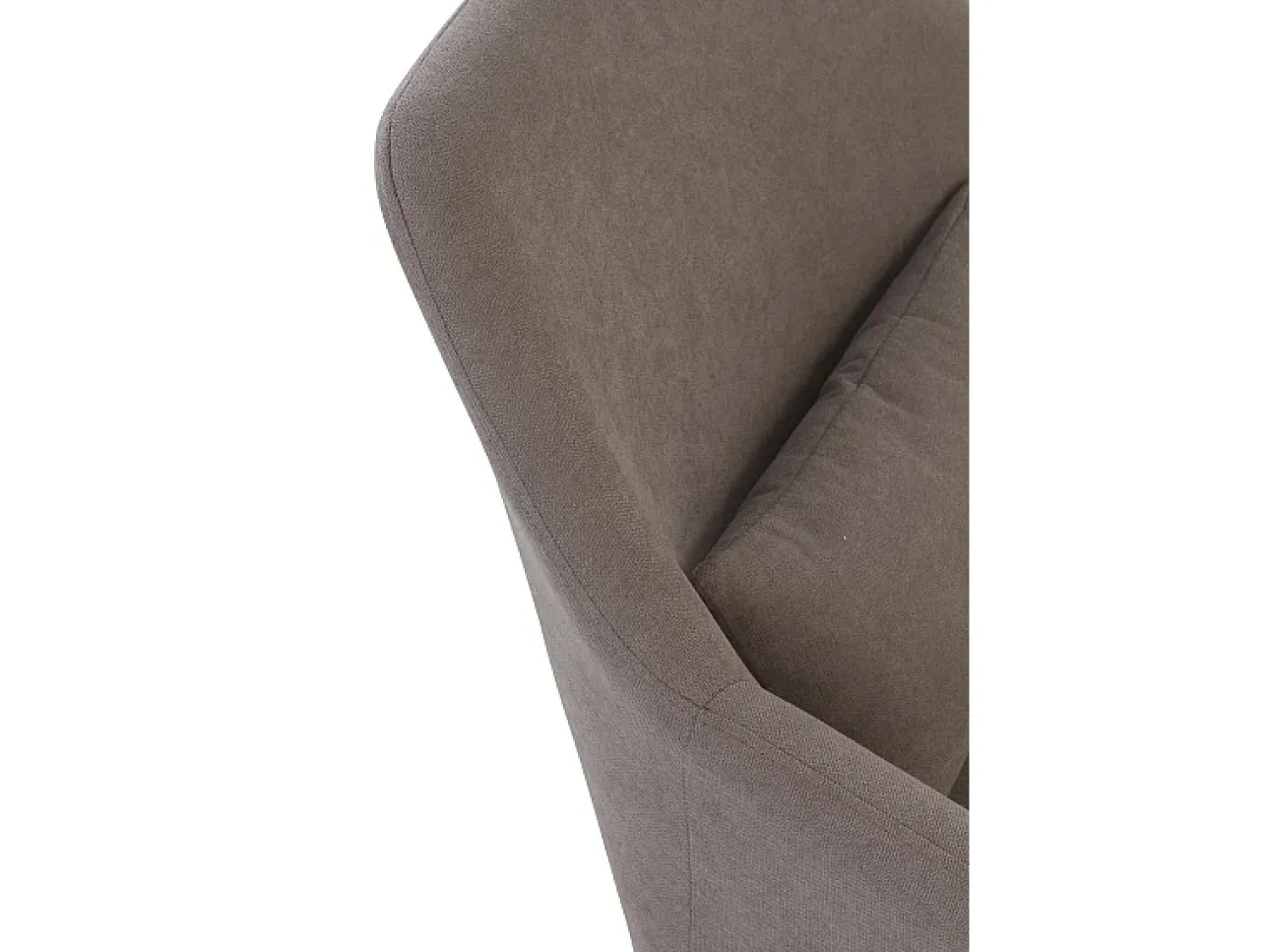 Best Cadeirão estofado em cor com almofada e pernas em metal preto Taupe