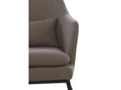 Best Cadeirão estofado em cor com almofada e pernas em metal preto Taupe
