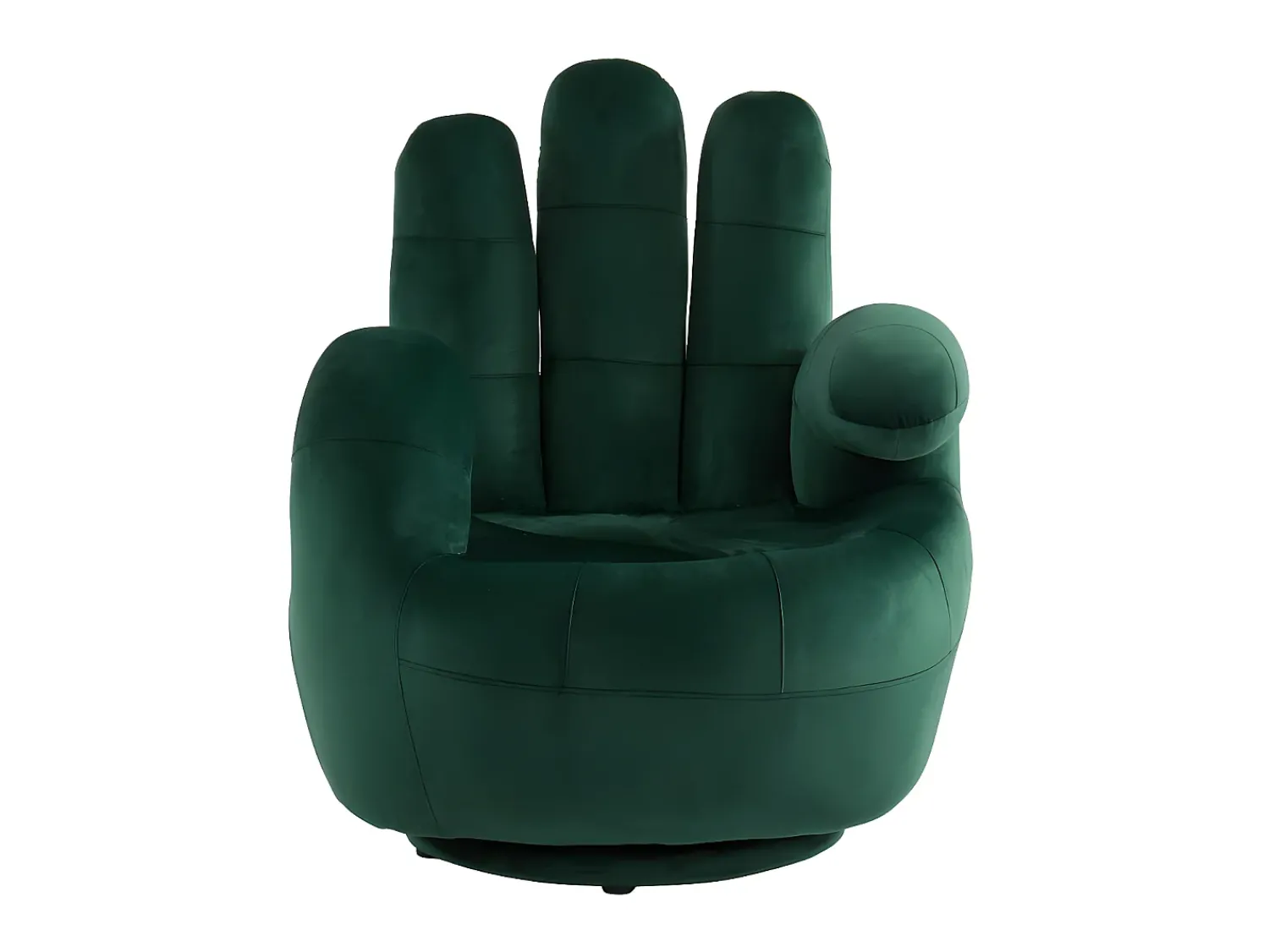 Vente-unique Cadeirão giratório em forma de mão em veludo Verde - CATCHY Verde pinho