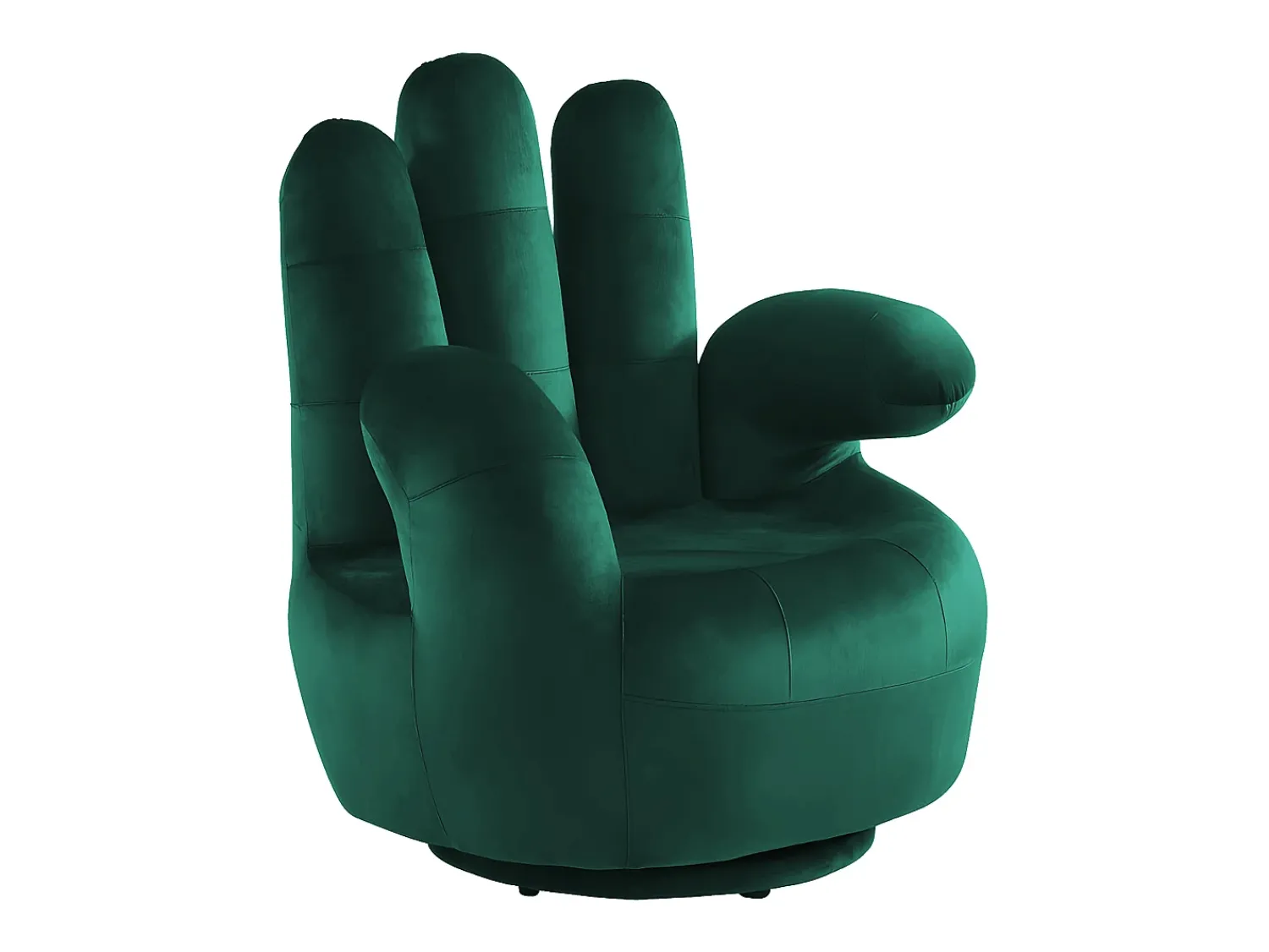 Vente-unique Cadeirão giratório em forma de mão em veludo Verde - CATCHY Verde pinho