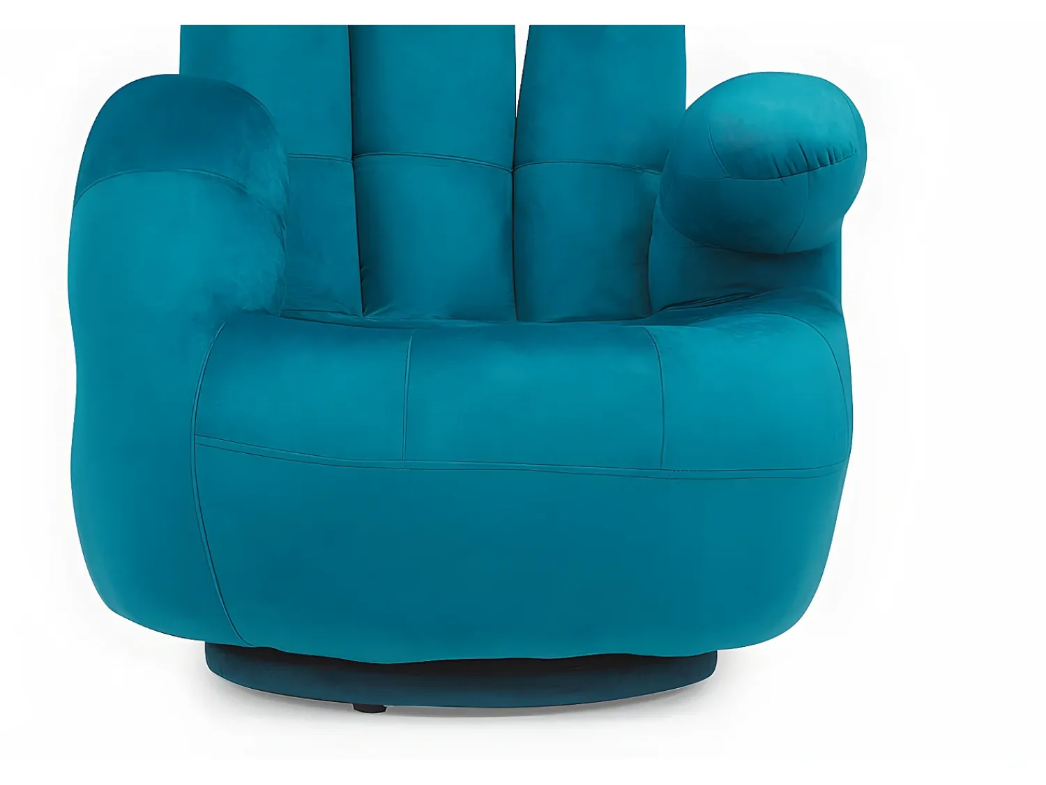 Online Vente-unique Cadeirão giratório em forma de mão em veludo - CATCHY Azul esverdeado