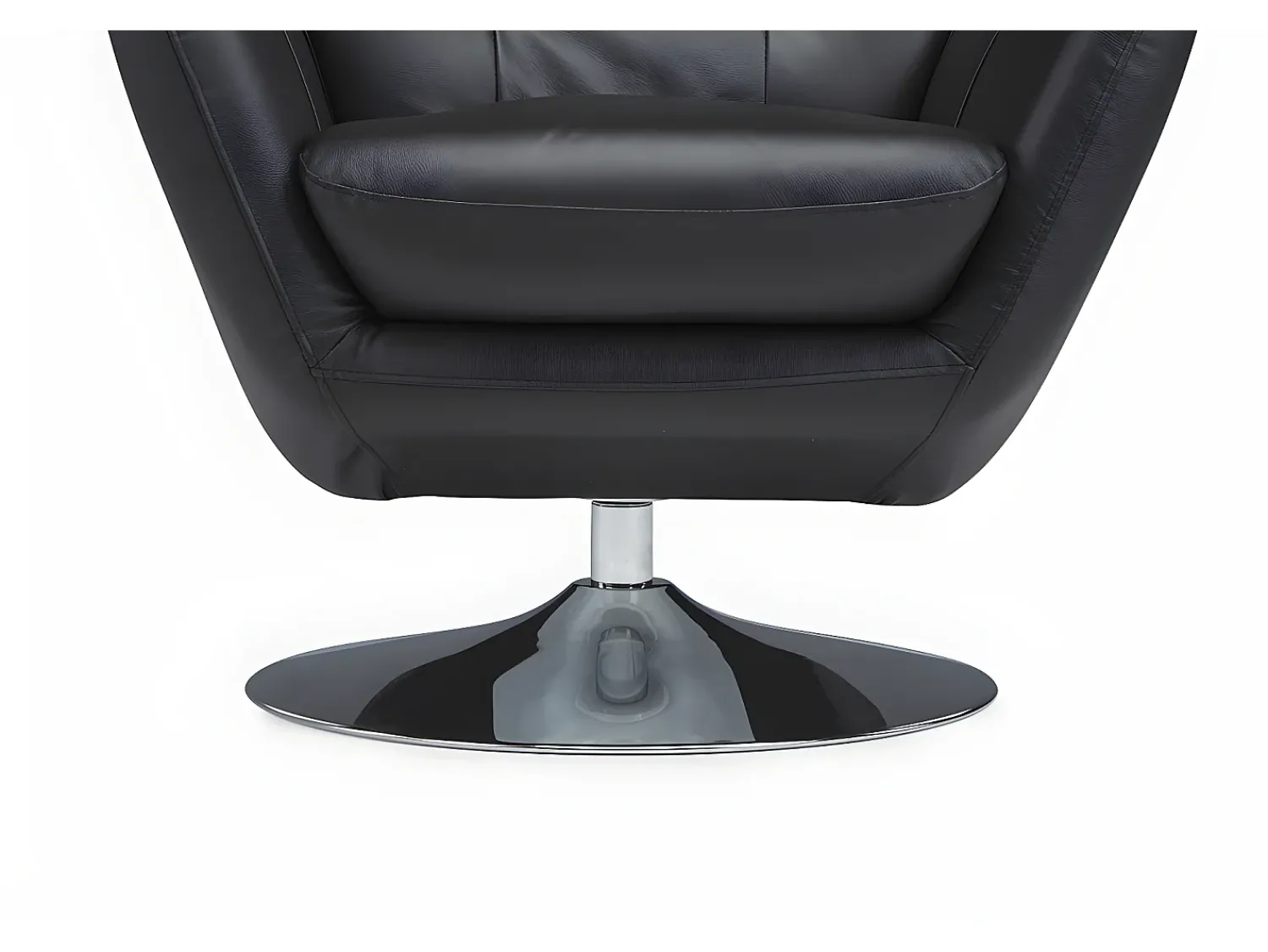 Poltrona|LINEA SOFA Cadeirão giratório em pele de búfalo superior ANABA Preto
