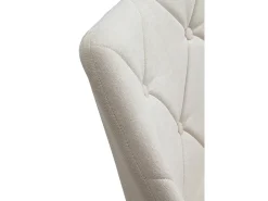 Poltrona| Cadeirão giratório estofado em creme com pernas metálicas Bege