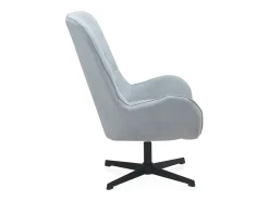 Clearance Cadeirão giratório estofado em claro e pernas metálicas Azul